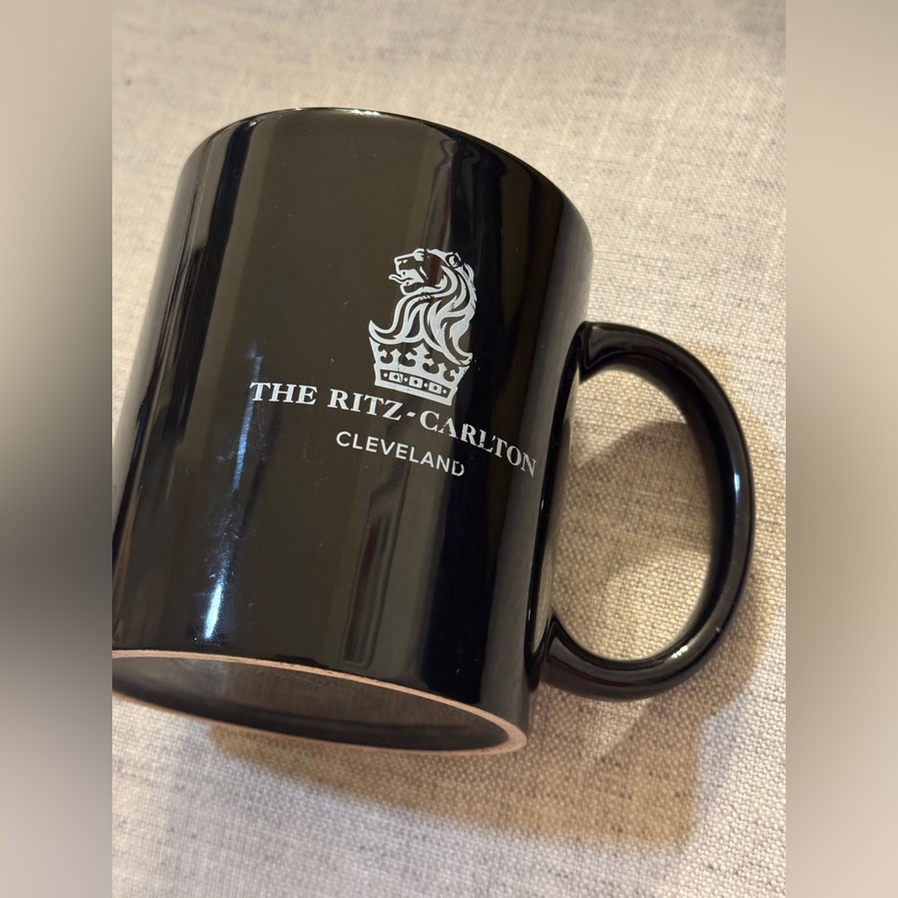 Ritz Carlton hotel Cleveland Ohio Coffee Cup Mug Black White